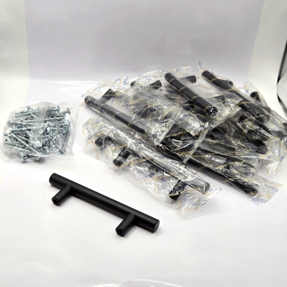 Ravinte 16 Pack, 5'' Cabinet Pulls, Matte Black Stainless Steel 3" Center
